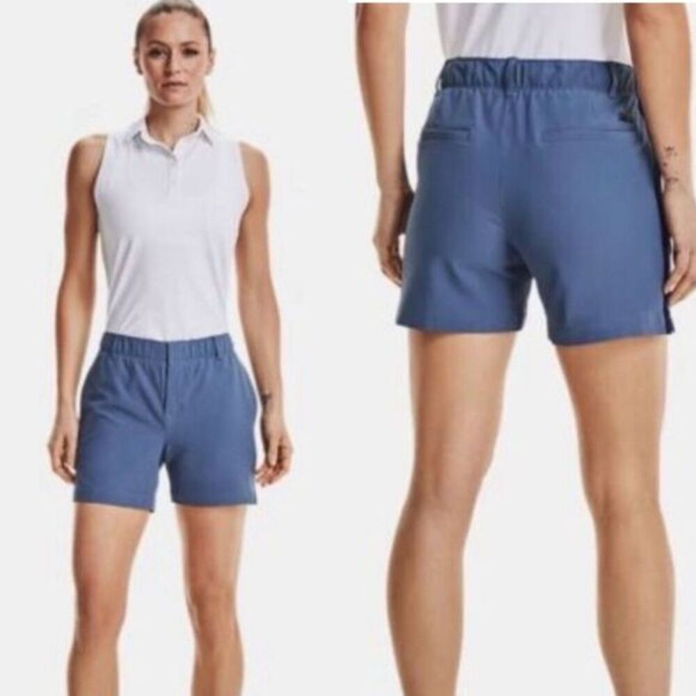 Under Armour Fitted  Bermuda Short Womens Size 6 Blue Tennis‎ Golf Pickleball